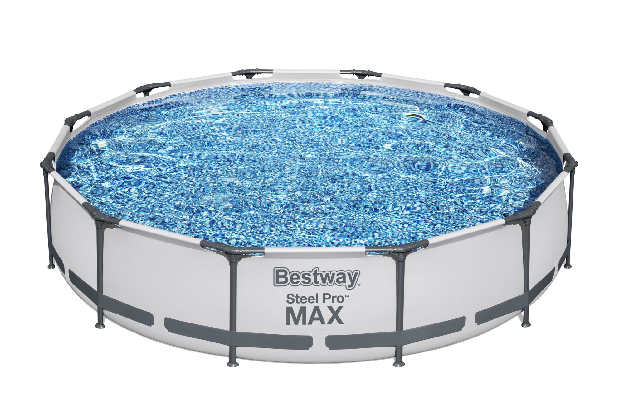 Steel Pro MAX™ Frame Pool Set mit Filterpumpe Ø 366 x 76 cm, lichtgrau, rund 56416_22 Steel Pro MAX™ Frame Pool Set mit Filterpumpe Ø 366 x 76 cm, lichtgrau, rund 56416_22