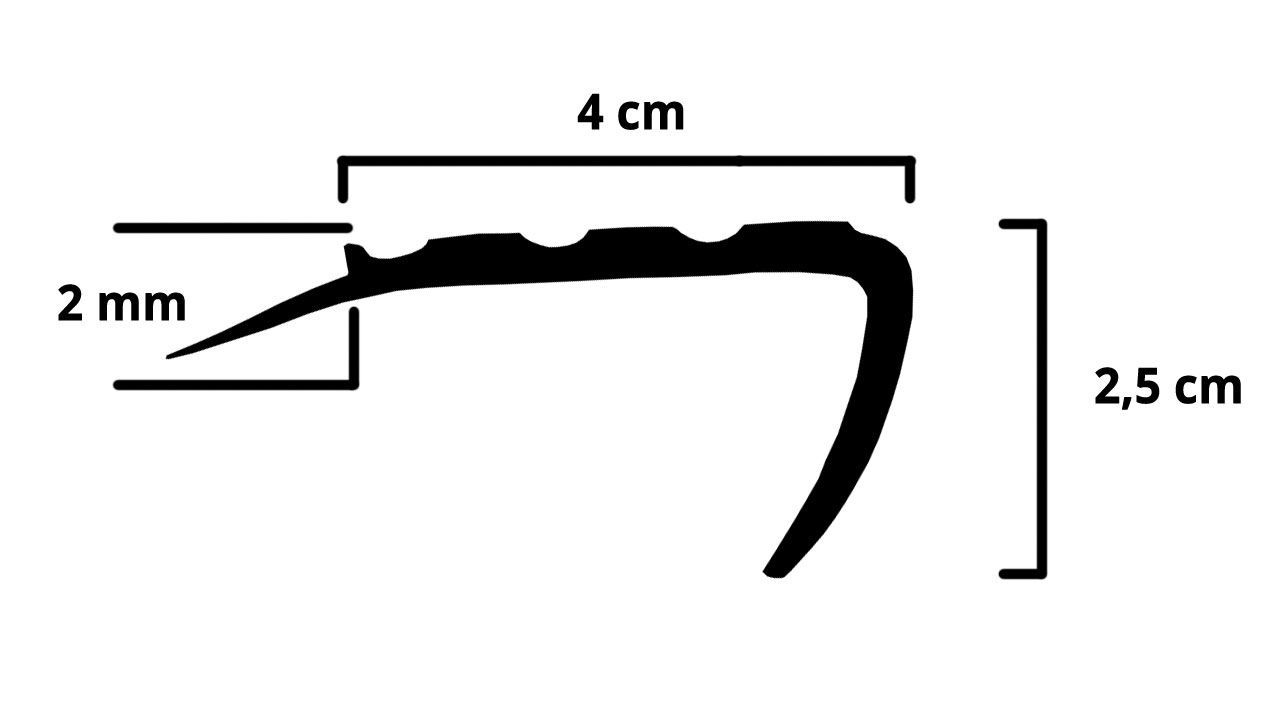 Treppenkantenprofil schwarz, 100cm, Kunststoff, Treppenprofil MS001