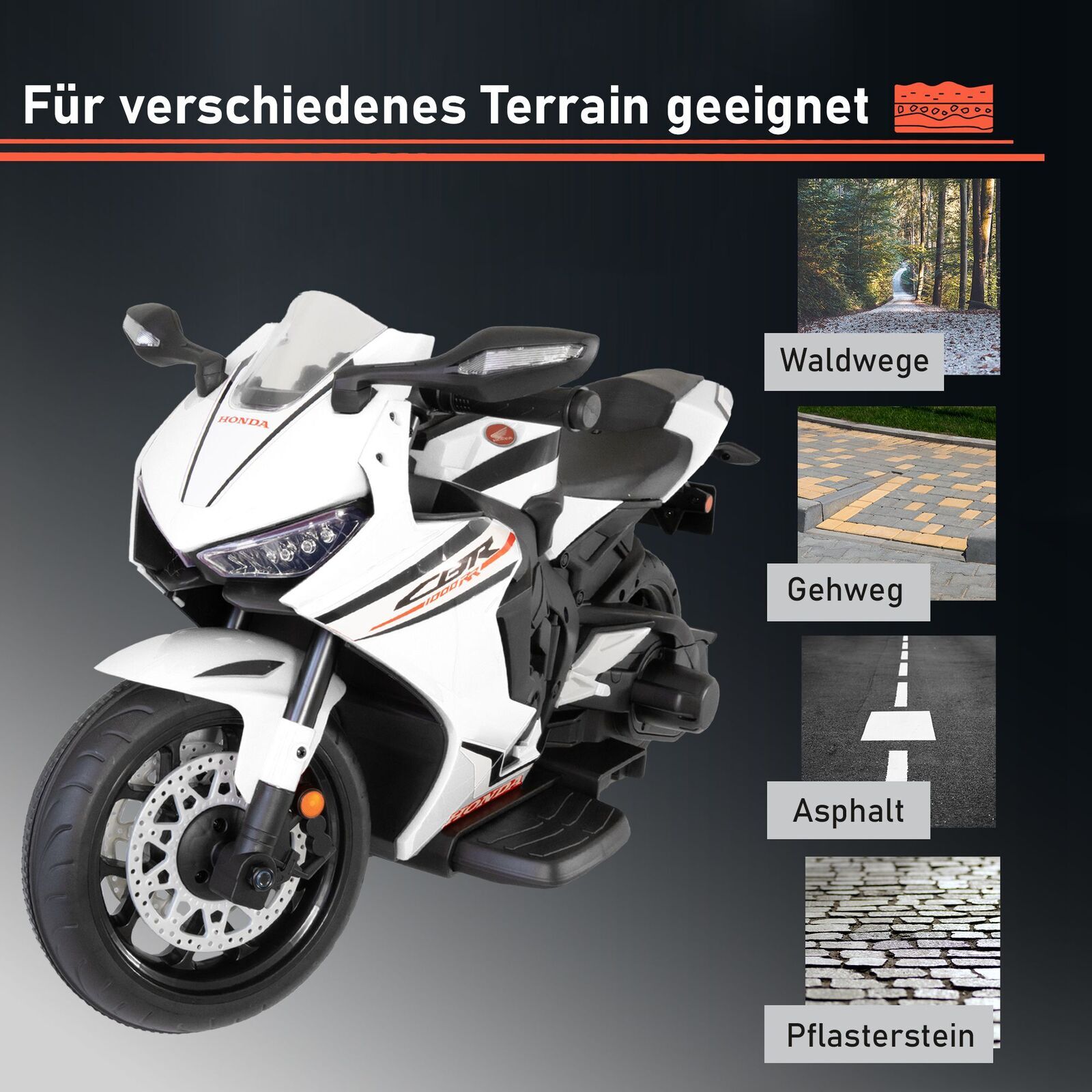 Kindermotorrad mit abnehmbaren Stützrädern für Kinder ab 3 Jahre, elektrisches Kinderfahrzeug PT013_W Kindermotorrad mit abnehmbaren Stützrädern für Kinder ab 3 Jahre, elektrisches Kinderfahrzeug PT013_W