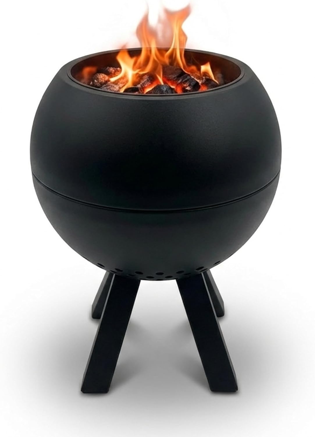 Tischfeuer Peluma aus Edelstahl schwarz für Balkon, Terrasse, Garten