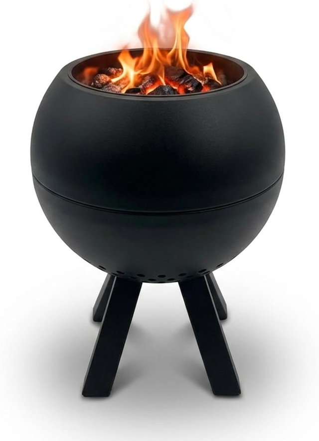 Tischfeuer Peluma aus Edelstahl schwarz für Balkon, Terrasse, Garten Tischfeuer Peluma aus Edelstahl schwarz für Balkon, Terrasse, Garten