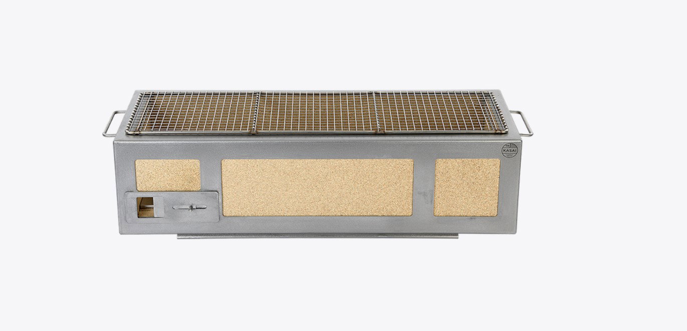 Kasai Konro Grill Long aus Edelstahl, Japanischer Holzkohlegrill Kasai Konro Grill Long aus Edelstahl, Japanischer Holzkohlegrill