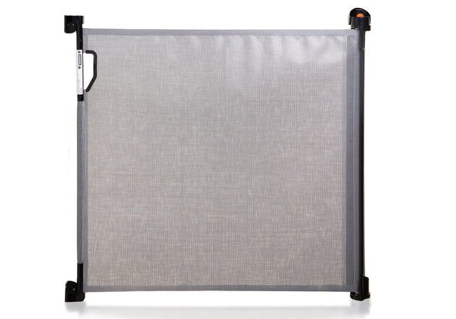Tür- und Treppenschutzgitter, einziehbar, versetzbar, Öffnungen bis 140 cm, grau