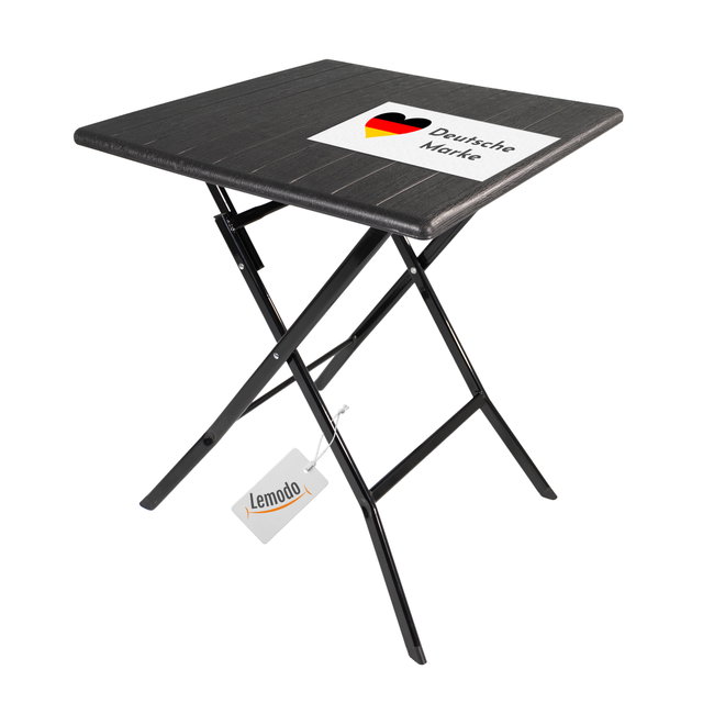 Klapptisch in Holz-Optik, schwarz, Balkontisch mit Tischplatte 62 x 62 cm (L x B) Klapptisch in Holz-Optik, schwarz, Balkontisch mit Tischplatte 62 x 62 cm (L x B)