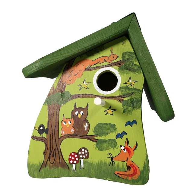 Vogelvilla Nistkasten Waldtiere, handbemaltes Nisthaus, mit Aufhängung VV-N10718 Vogelvilla Nistkasten Waldtiere, handbemaltes Nisthaus, mit Aufhängung VV-N10718