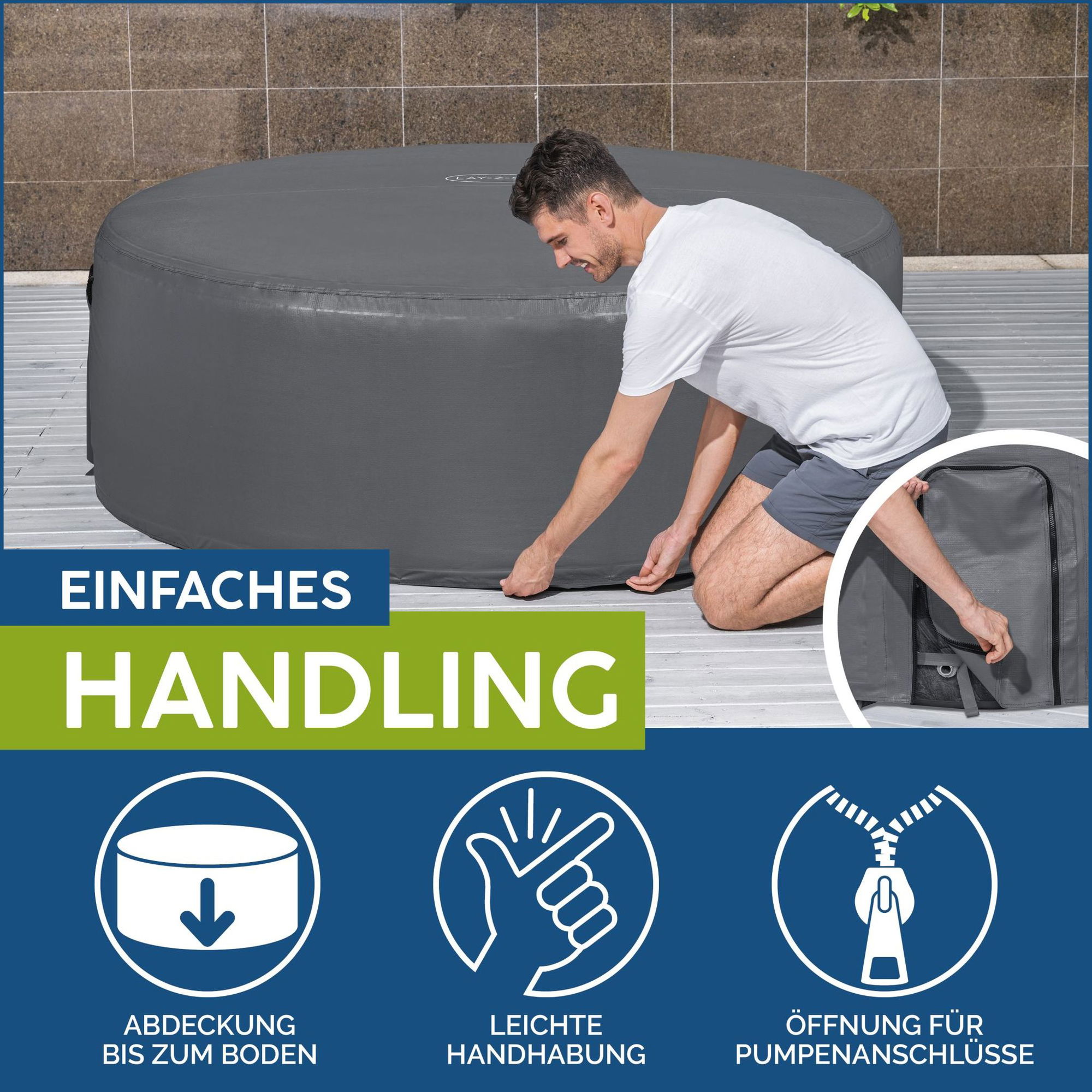 LAY-Z-SPA Abdeckung EnergySense Plus Thermo 180 x 66 cm rund