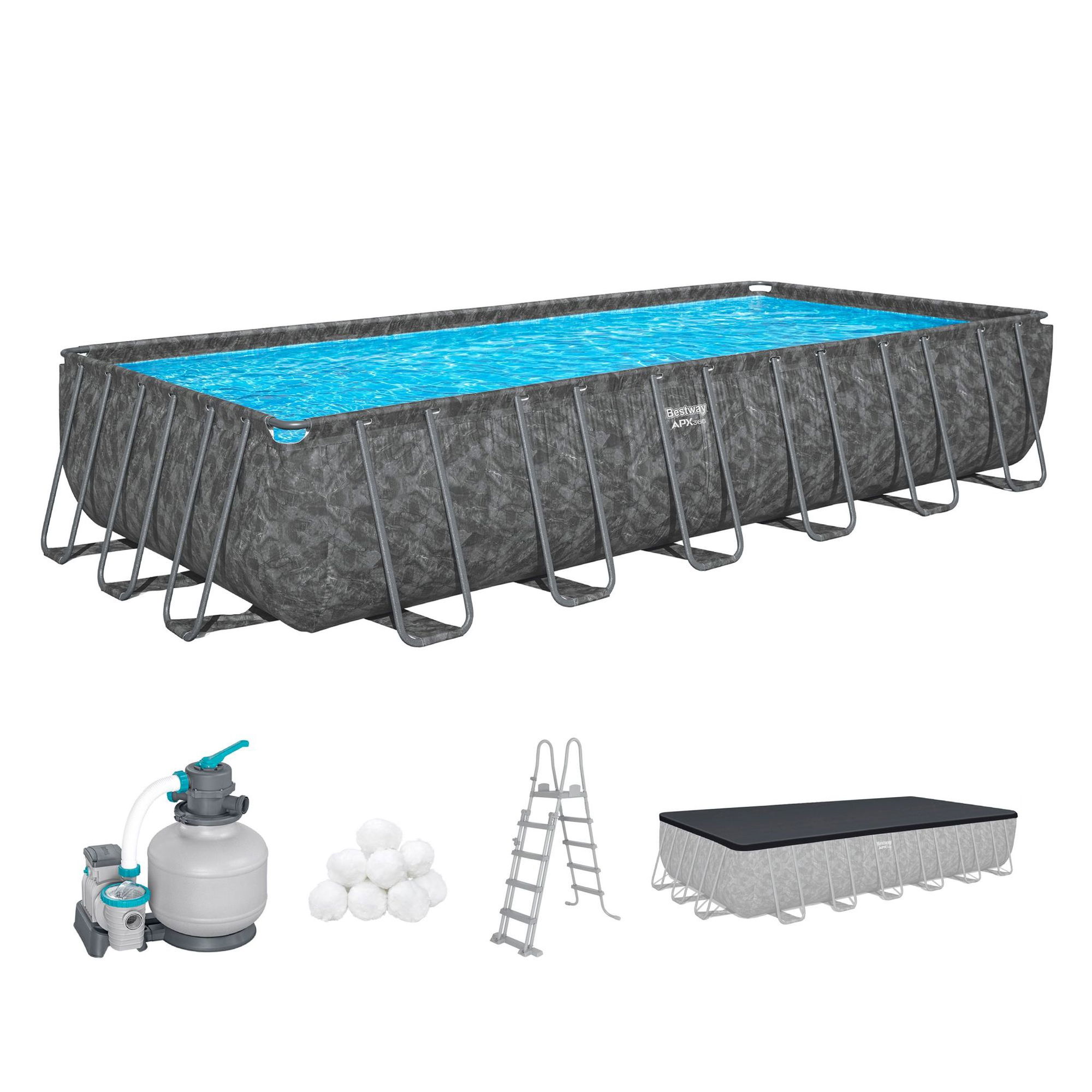 Bestway APX365 winterfestes Frame Pool Komplett-Set 732 x 366 x 132 cm Bestway APX365 winterfestes Frame Pool Komplett-Set 732 x 366 x 132 cm