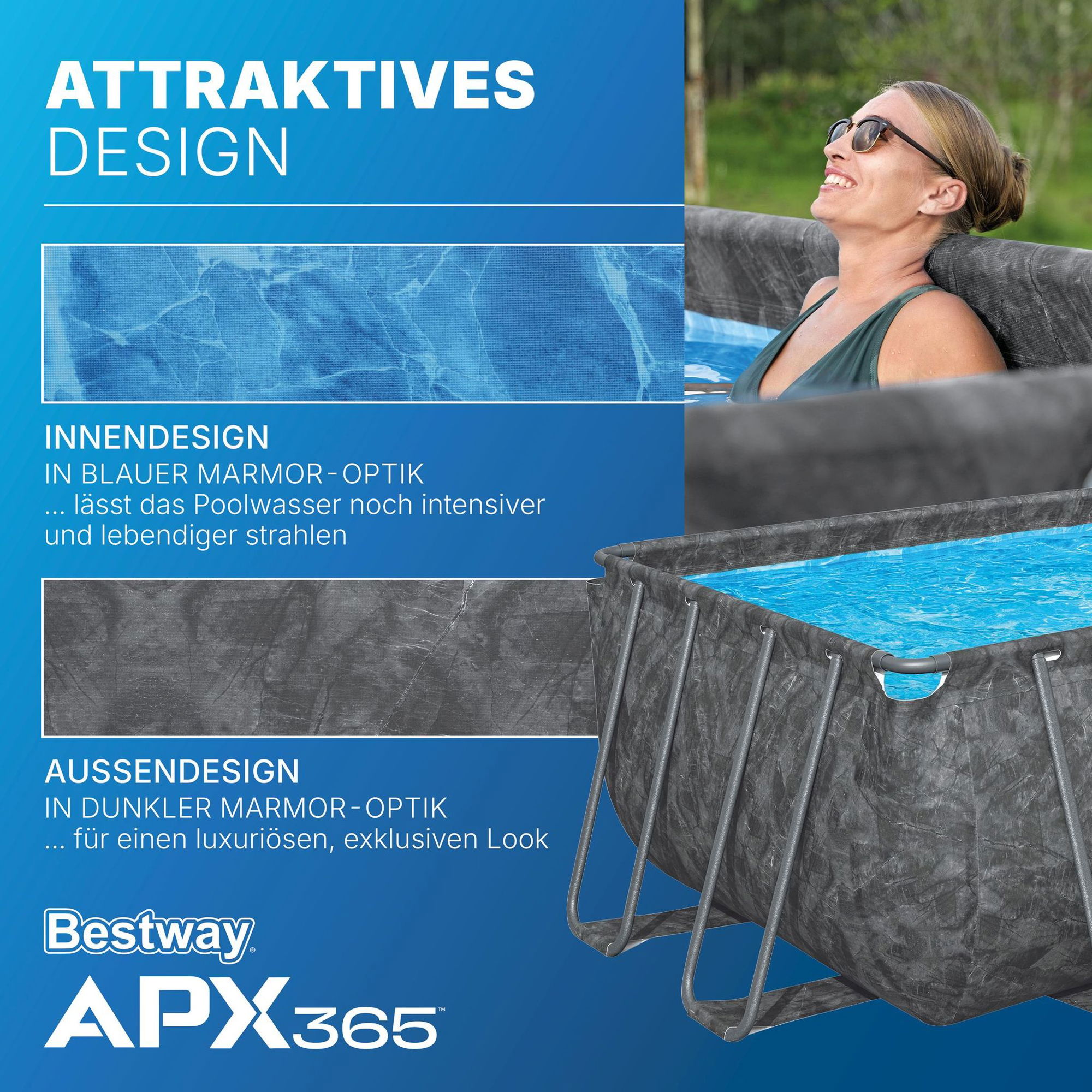 Bestway APX365 winterfestes Frame Pool Komplett-Set 549 x 274 x 132 cm