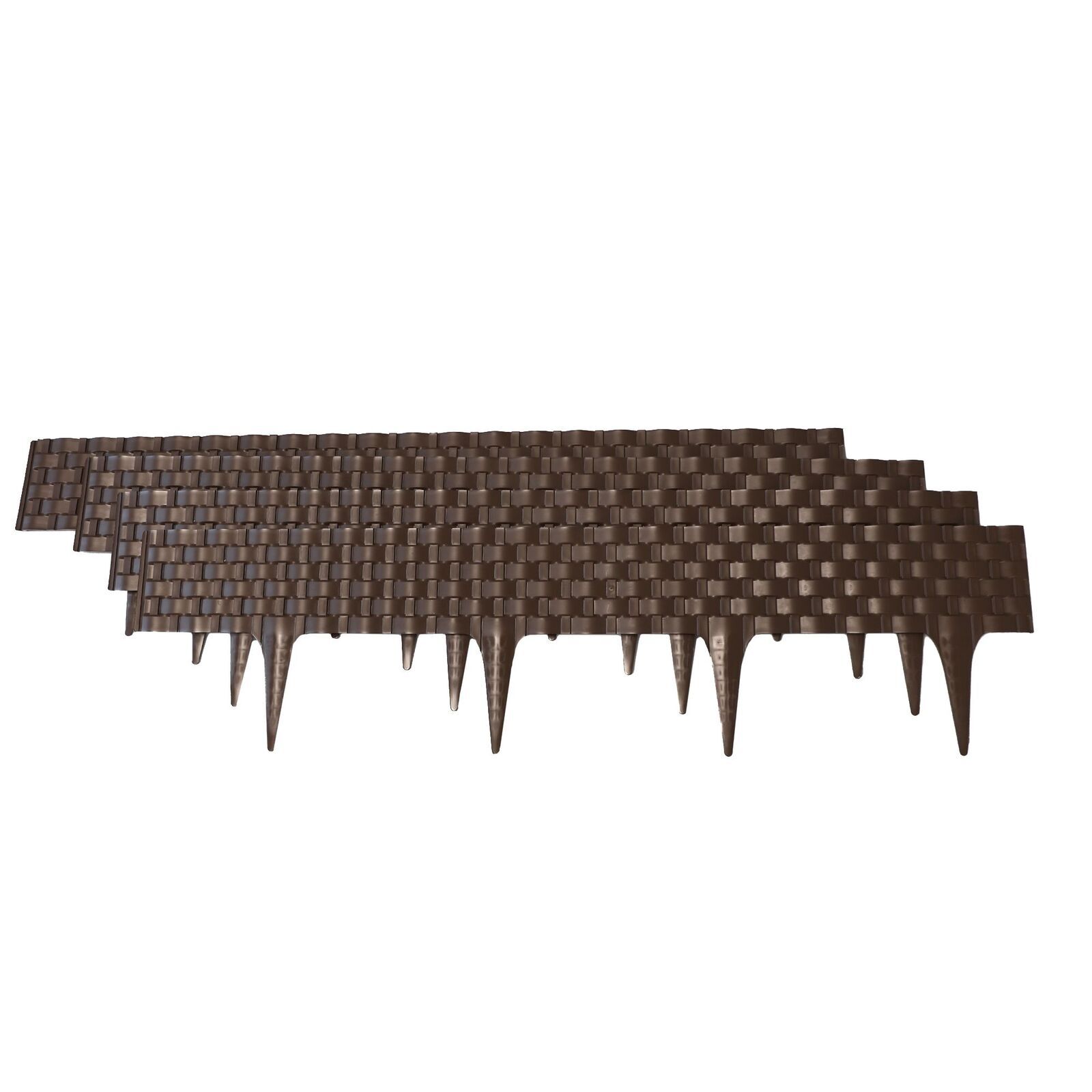 Beeteinfassung als Stecksystem, Beetumrandung in Rattan-Optik, braun, flexible Rasenkante GP-08003 Beeteinfassung als Stecksystem, Beetumrandung in Rattan-Optik, braun, flexible Rasenkante GP-08003