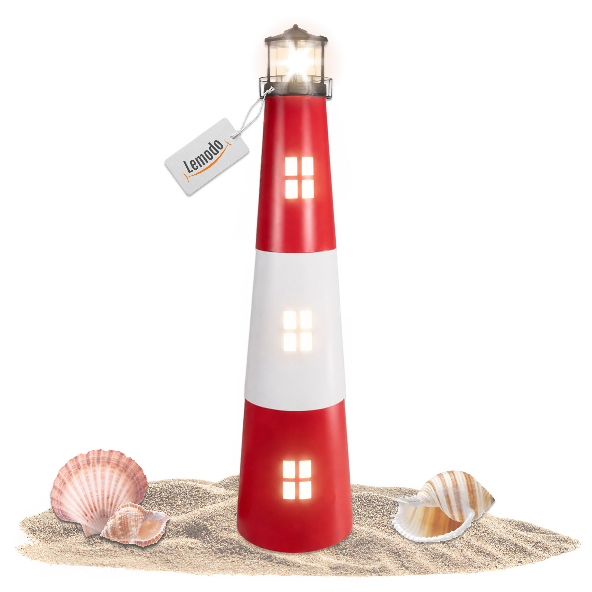 Gartendeko Solar Leuchtturm mit rotierender LED-Beleuchtung, H:120cm Gartendeko Solar Leuchtturm mit rotierender LED-Beleuchtung, H:120cm