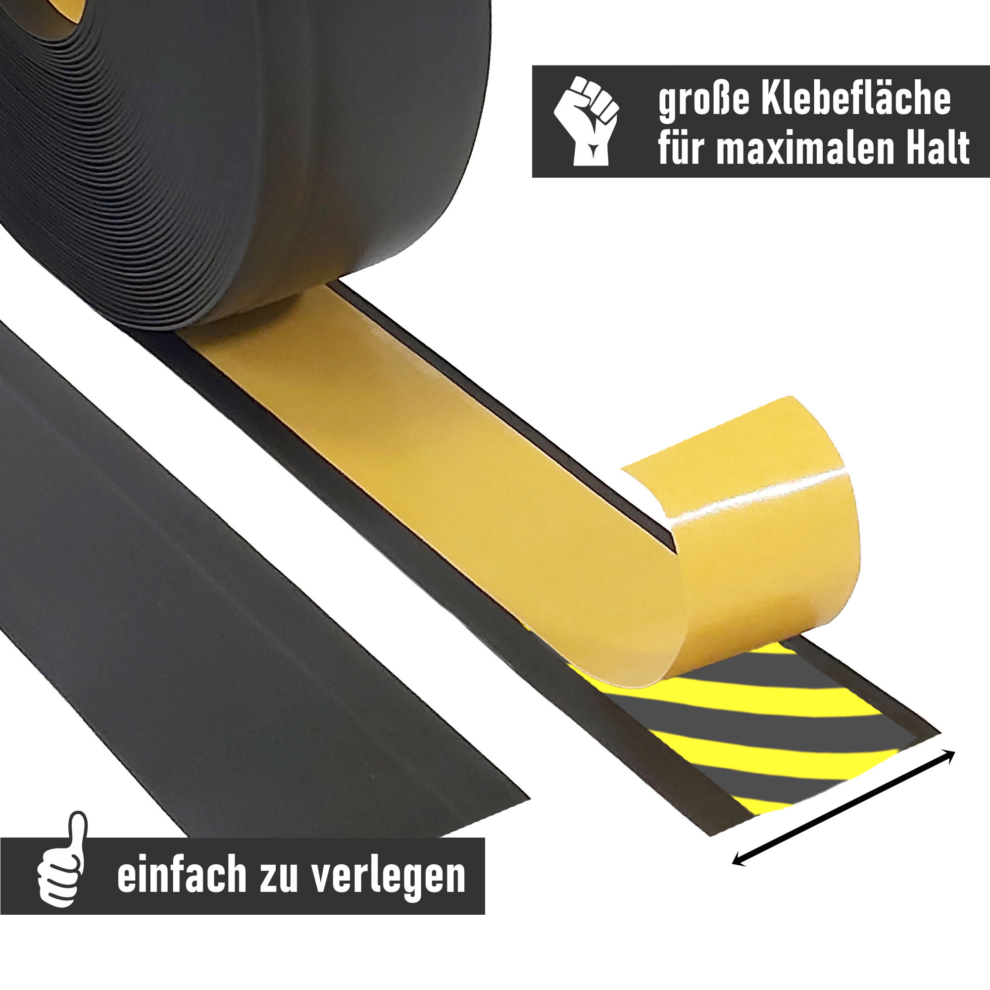 Sockelleiste selbstklebend schwarz, 25 m L, Weichsockelleiste auf Rolle, Fußleiste MS006