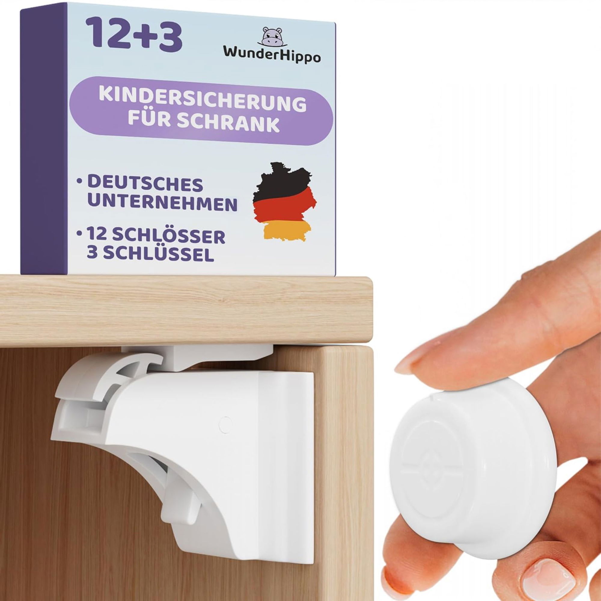 Magnetische Kindersicherungen 12 Schlösser+3 Schlüssel, weiß Magnetische Kindersicherungen 12 Schlösser+3 Schlüssel, weiß