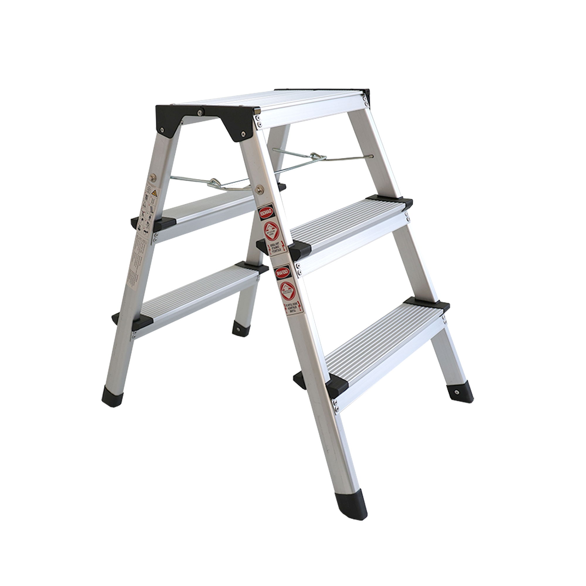 Klappbare Leiter 3 Stufen, Trittleiter aus Aluminium, Treppenleiter bis 150kg belastbar NA179