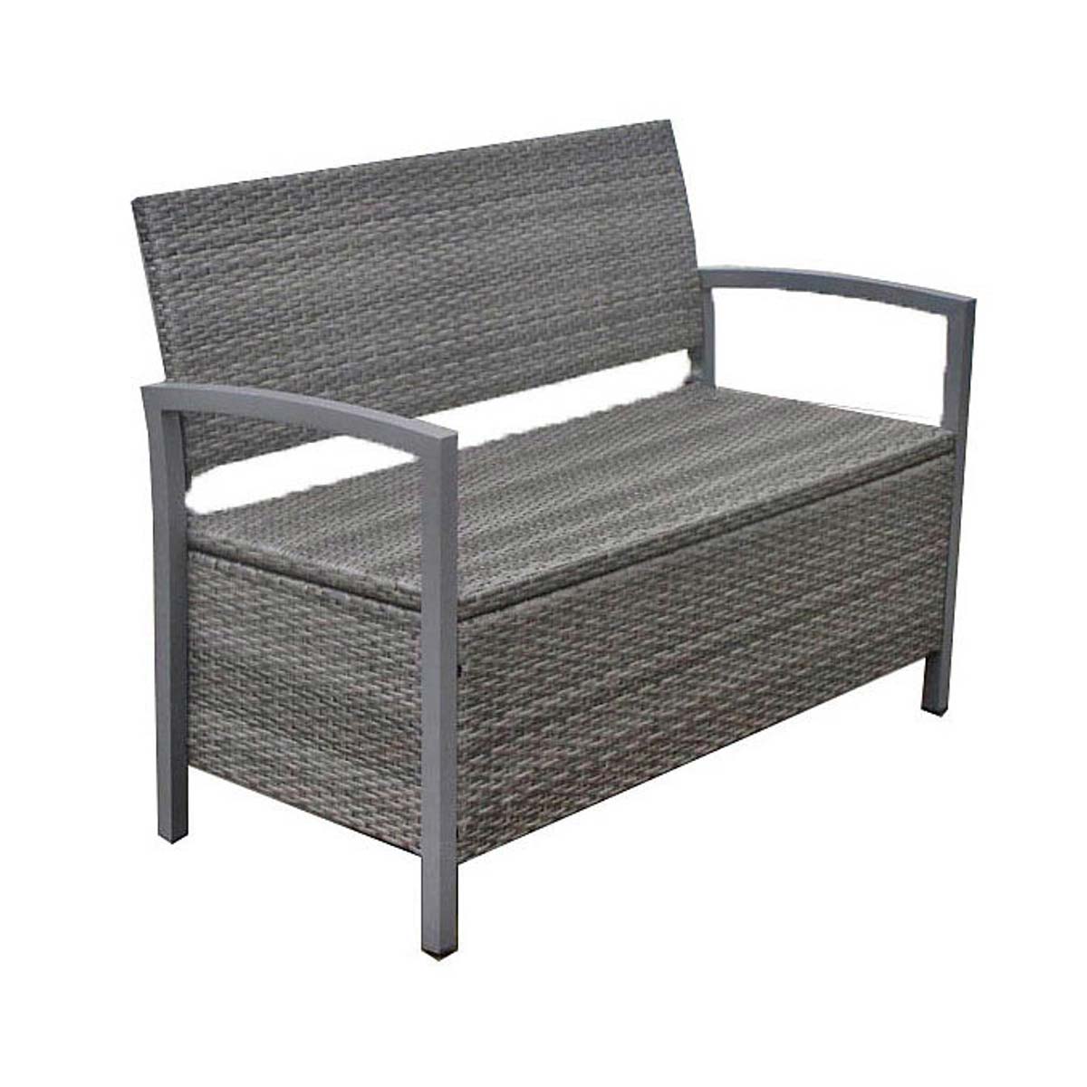 Parkbank Ferrara, Rattan-Optik, mit Ablagefach HI-970304