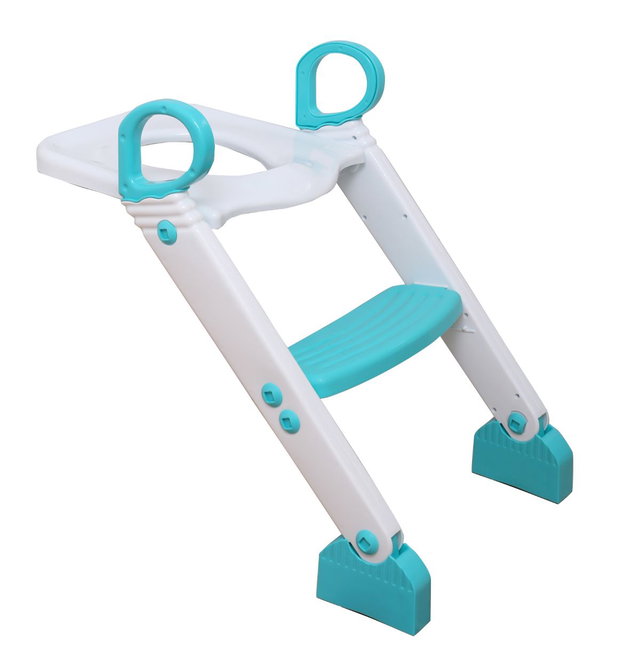 Step-Up Toilettenaufsatz für Töpfchentraining, 2-stufiger Toilettentrainer höhenverstellbar, türkis