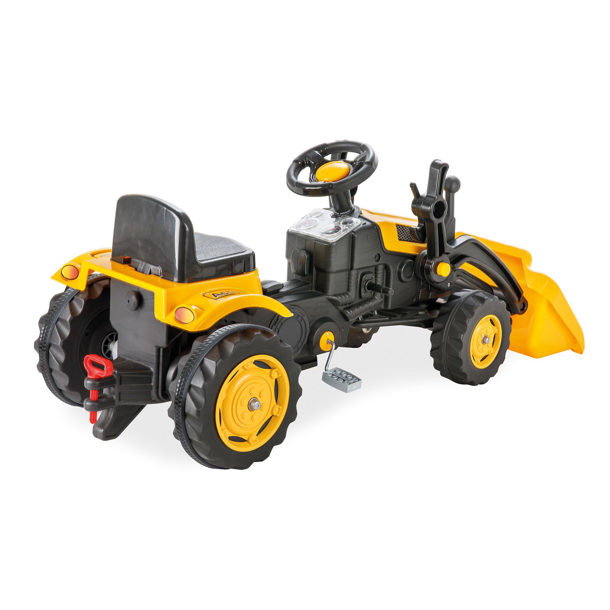 Trettraktor mit Schaufel, Kinder Traktor ab 3 Jahre, Traktor zum draufsitzen PI-07315_GB