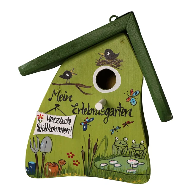 Vogelvilla Nistkasten aus Holz, handbemaltes Nisthaus, mit Aufhängung VV-N13018 Vogelvilla Nistkasten aus Holz, handbemaltes Nisthaus, mit Aufhängung VV-N13018