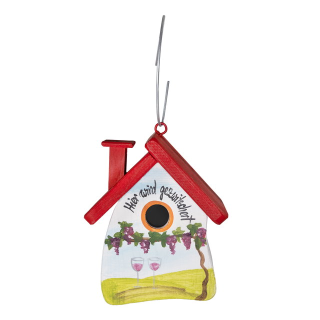 Nistkasten für Vögel Hier wird gezwitschert weiß, Geschenkidee, Vogelhaus zum aufhängen