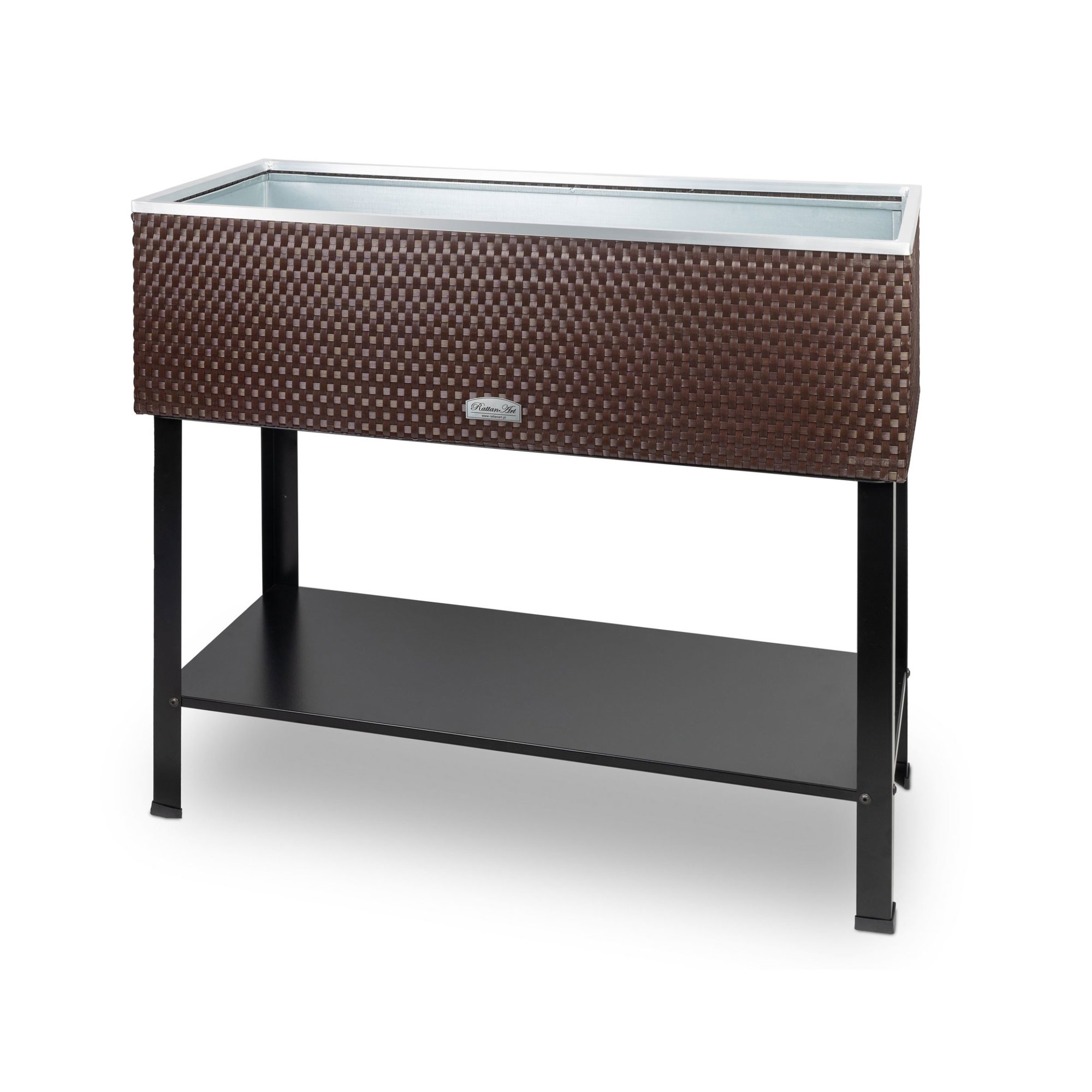 Hochbeet in Rattan-Optik, Kräuterbeet braun 95x40x85cm