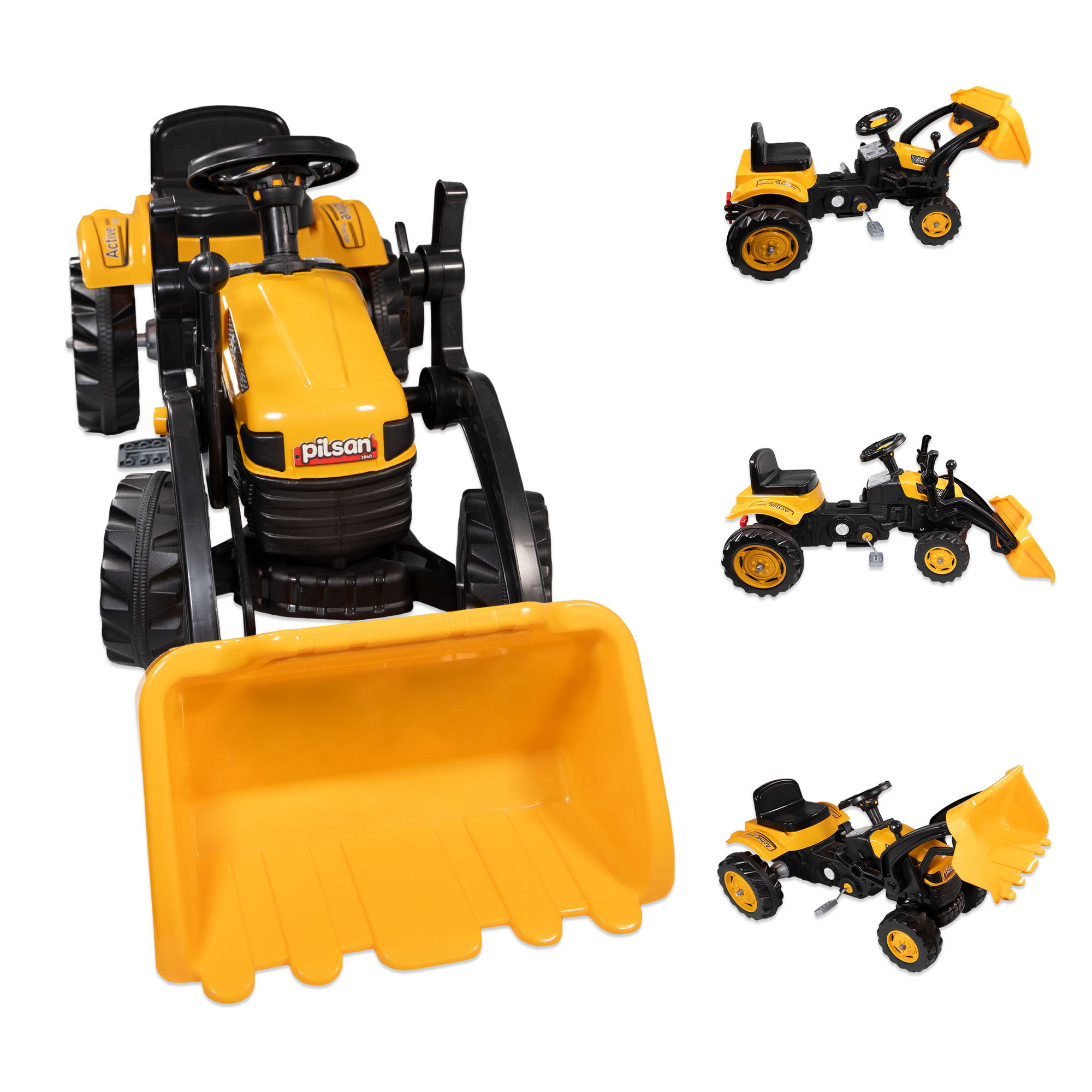 Trettraktor mit Schaufel, Kinder Traktor ab 3 Jahre, Traktor zum draufsitzen Trettraktor mit Schaufel, Kinder Traktor ab 3 Jahre, Traktor zum draufsitzen