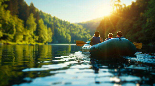schlauchboot fahrt im schwarzwald