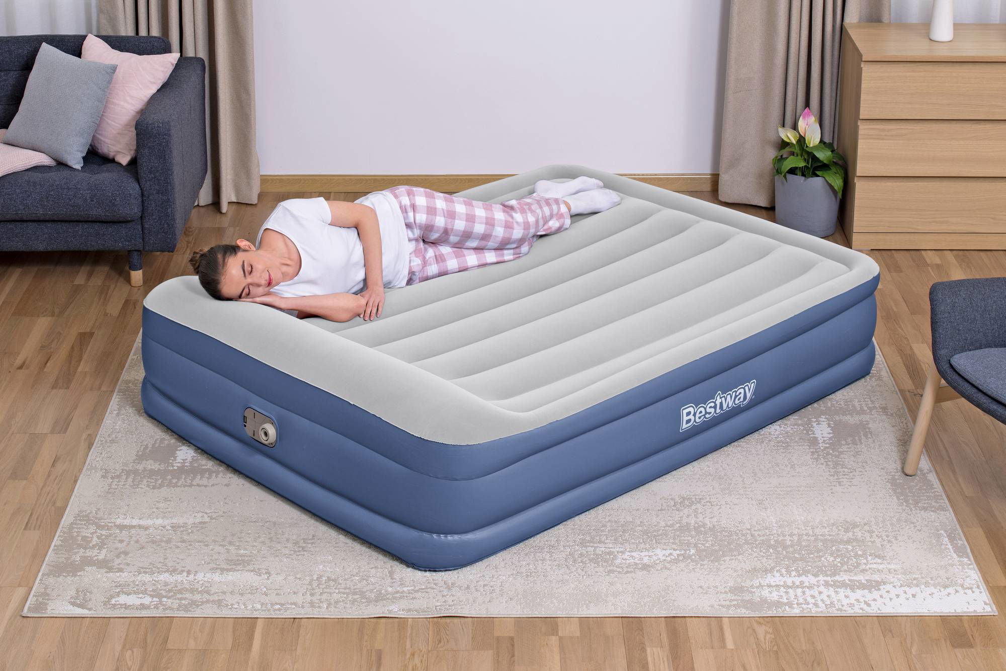 TriTech Doppelluftbett 203 x 152 x 46 cm mit integrierter Elektropumpe 67630_24 TriTech Doppelluftbett 203 x 152 x 46 cm mit integrierter Elektropumpe 67630_24