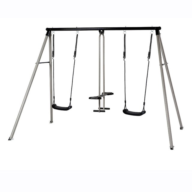 Metall Schaukel, Gartenschaukel, Doppelschaukel, silber Metall Schaukel, Gartenschaukel, Doppelschaukel, silber