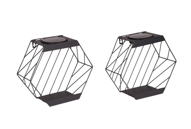Solar-Pflanzregal AMARA 2er-Set aus Stahl mit dimmbarem Licht