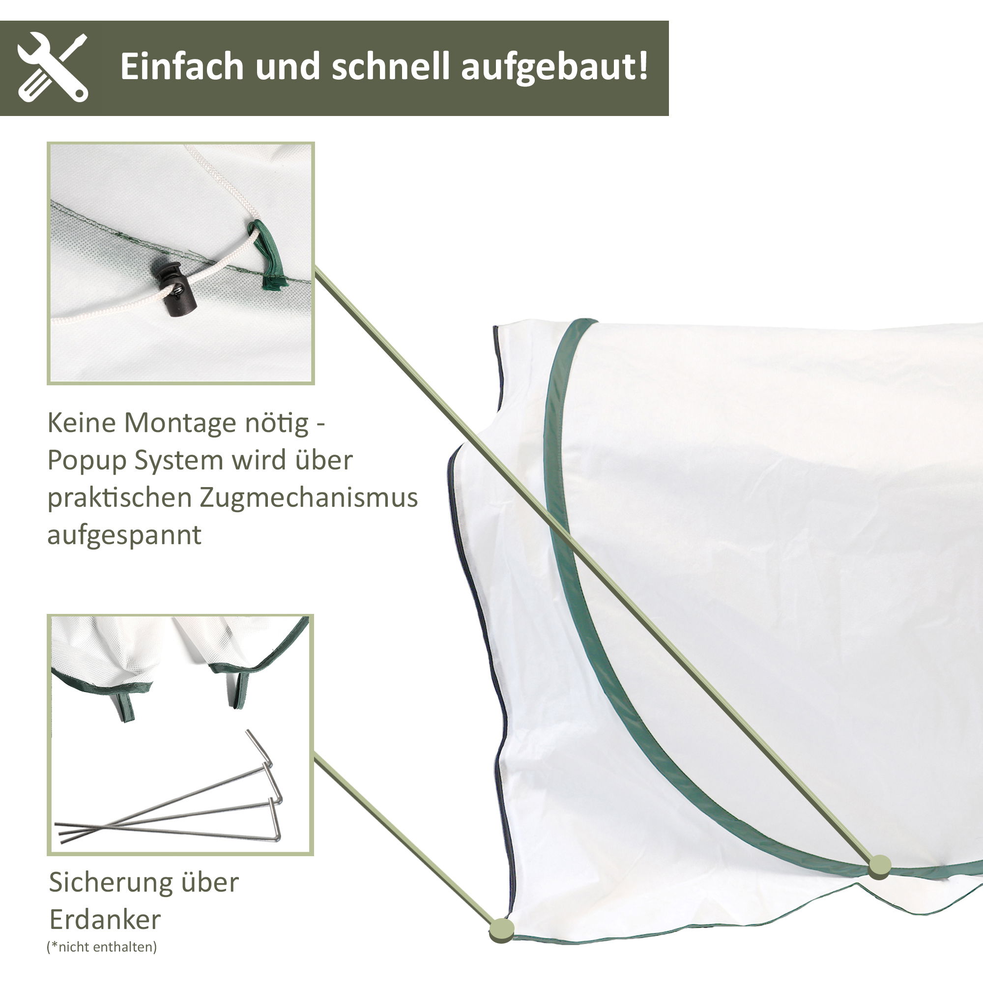 Folientunnel aus Wintervlies, modularer Winterschutz für Pflanzen NA169