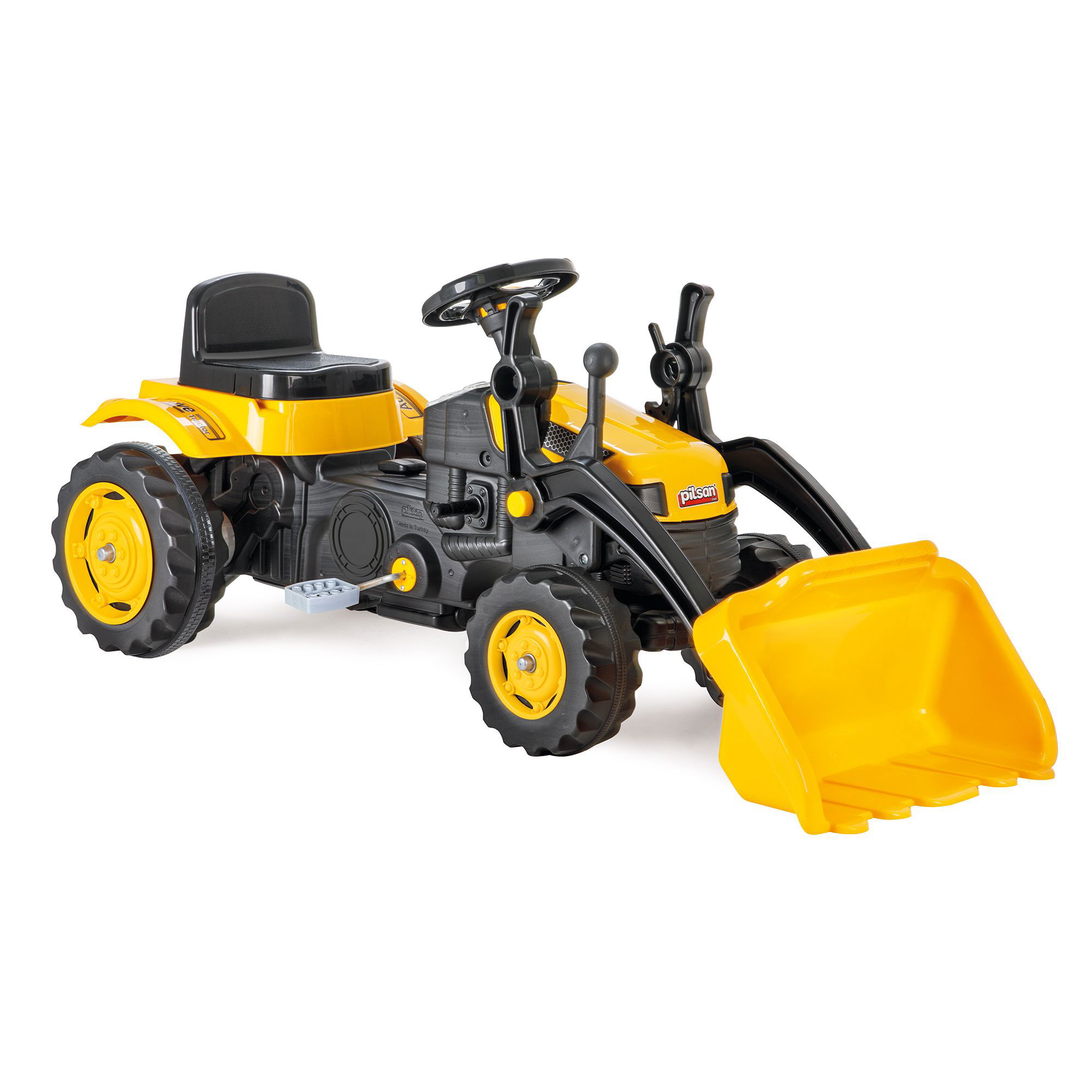 Trettraktor mit Schaufel, Kinder Traktor ab 3 Jahre, Traktor zum draufsitzen PI-07315_GB