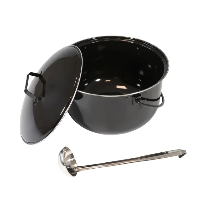 Gulaschtopf 14 L, Gulaschkessel für Schwenkgrill, Emaillierter Suppenkessel mit Schöpfkelle NA080 Gulaschtopf 14 L, Gulaschkessel für Schwenkgrill, Emaillierter Suppenkessel mit Schöpfkelle NA080