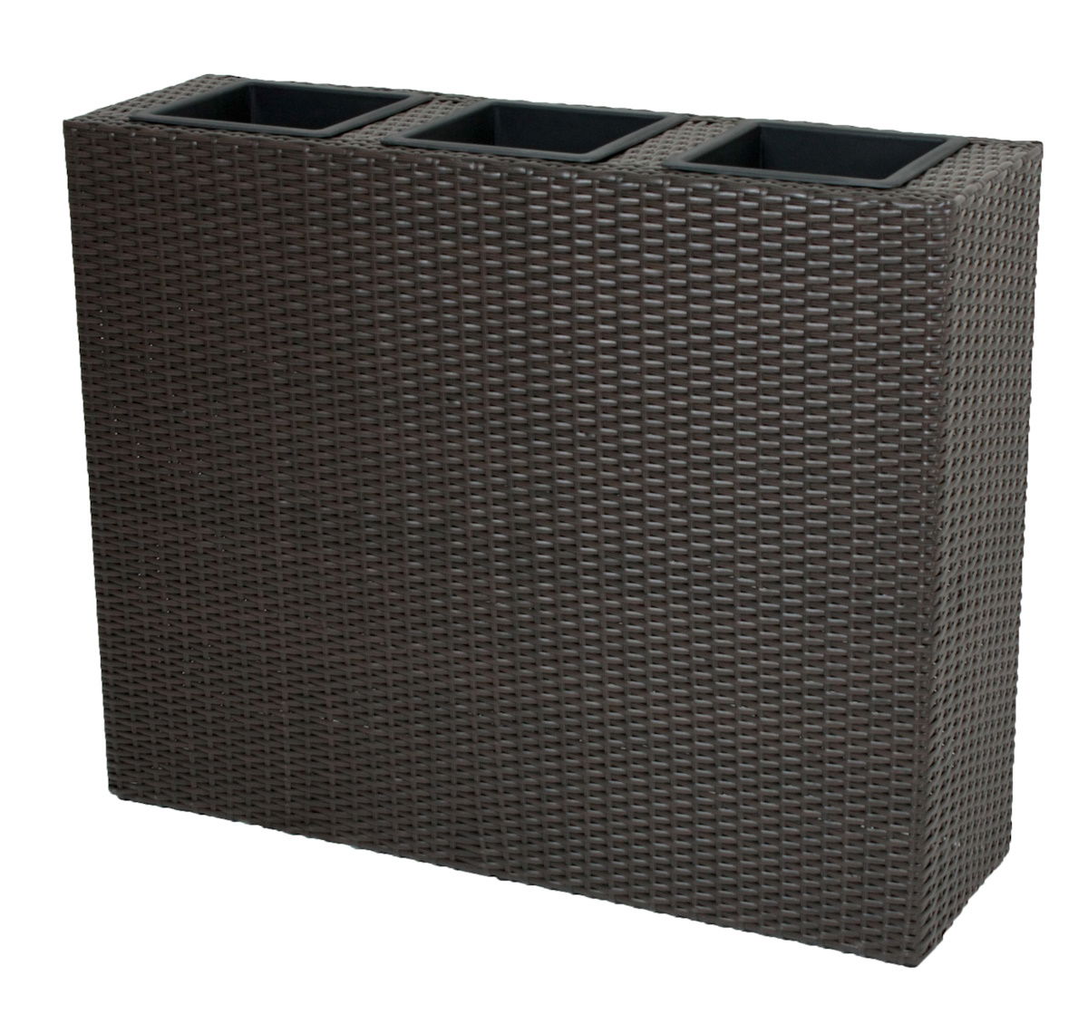 Raumtrenner, Rattan, mit 3 Einsätzen, Raumteiler, coffee