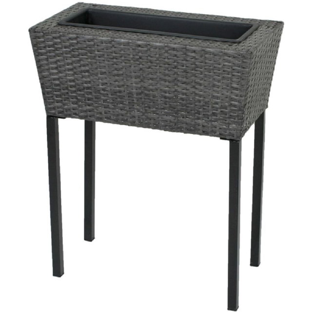 Hochbeet, Rattan-Optik, 2er Set, Pflanzkasten HI-970293-2