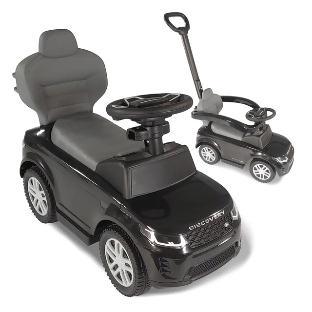 Rutschauto Land Rover mit Schiebestange, Kinderfahrzeug mit Soundlenkrad