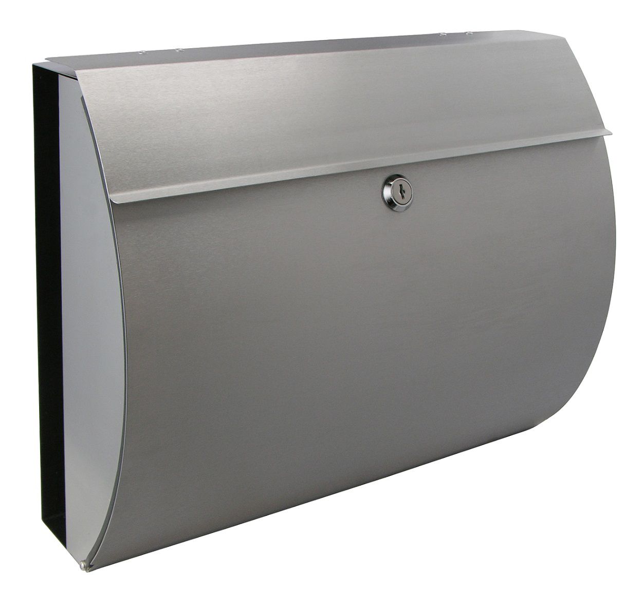 Briefkasten aus Edelstahl mit Zeitungsfach, Postkasten HH-60185