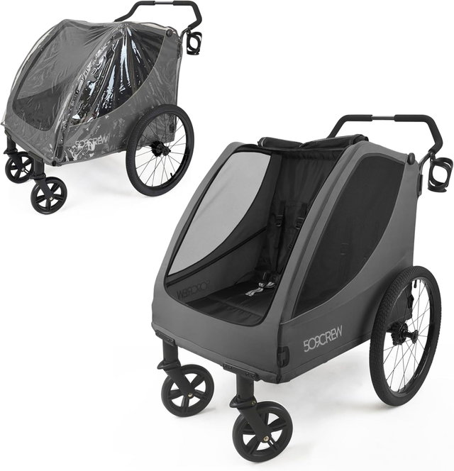 Bollerwagen Kinder 509 Trekker II für 2 Kinder in Grau robust Bollerwagen Kinder 509 Trekker II für 2 Kinder in Grau robust