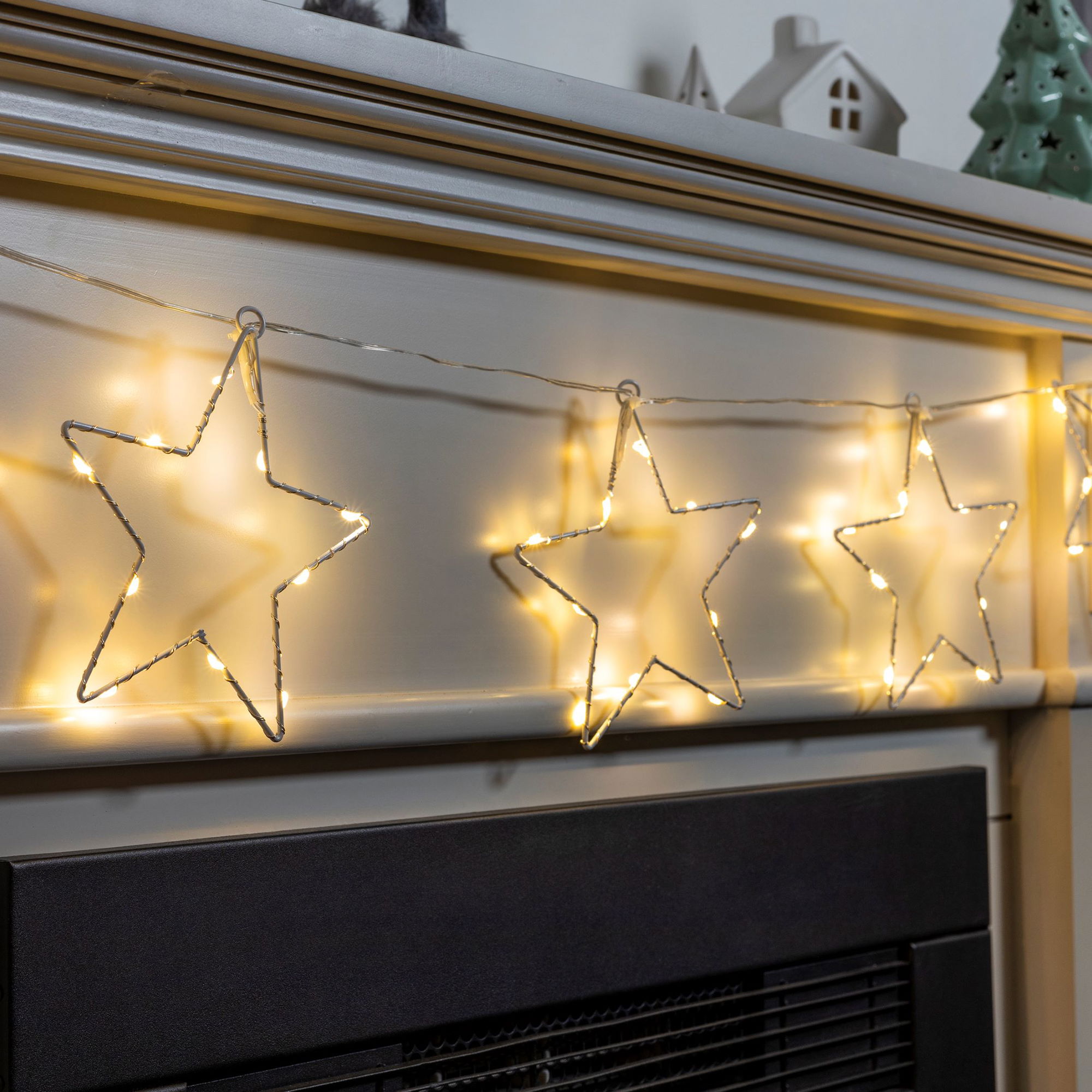 LED-Fensterlichterkette mit 8 Sternen, Weihnachtsbeleuchtung, LED Sterne LED-Fensterlichterkette mit 8 Sternen, Weihnachtsbeleuchtung, LED Sterne