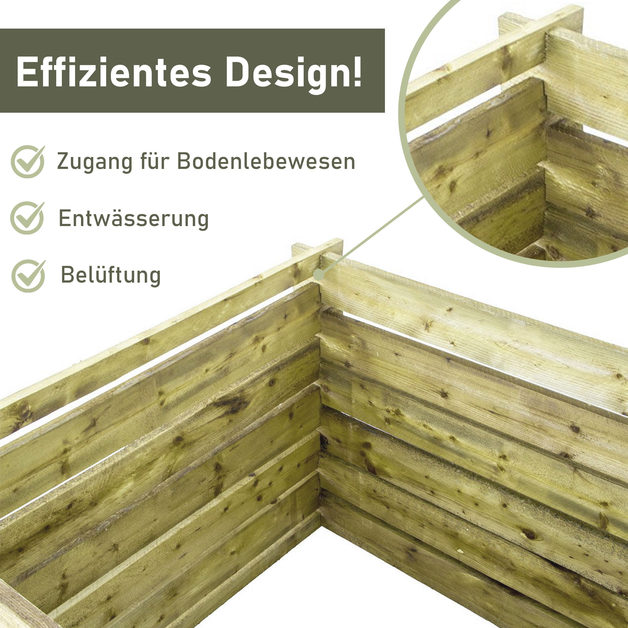 Komposter 100 x 100 x 65 cm, grün, Holzkomposter Stecksystem NA120_GN Komposter 100 x 100 x 65 cm, grün, Holzkomposter Stecksystem NA120_GN