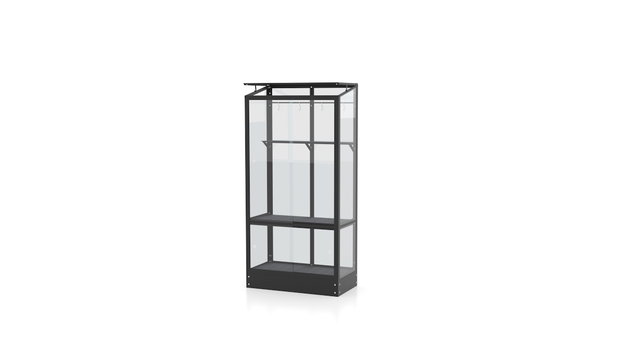 Gewächshaus POLIS für Balkon mit Sicherheitsglas und Stahlfundament,schwarz Gewächshaus POLIS für Balkon mit Sicherheitsglas und Stahlfundament,schwarz