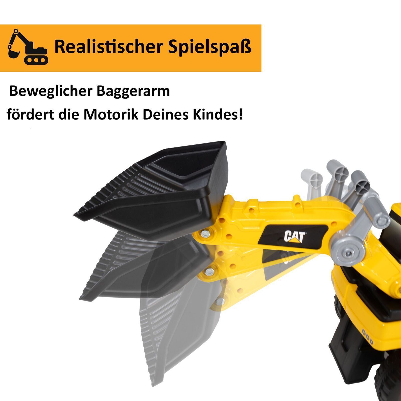 Rutschauto Radlader, Bagger zum draufsitzen, Sitzbagger mit beweglicher Schaufel PT014