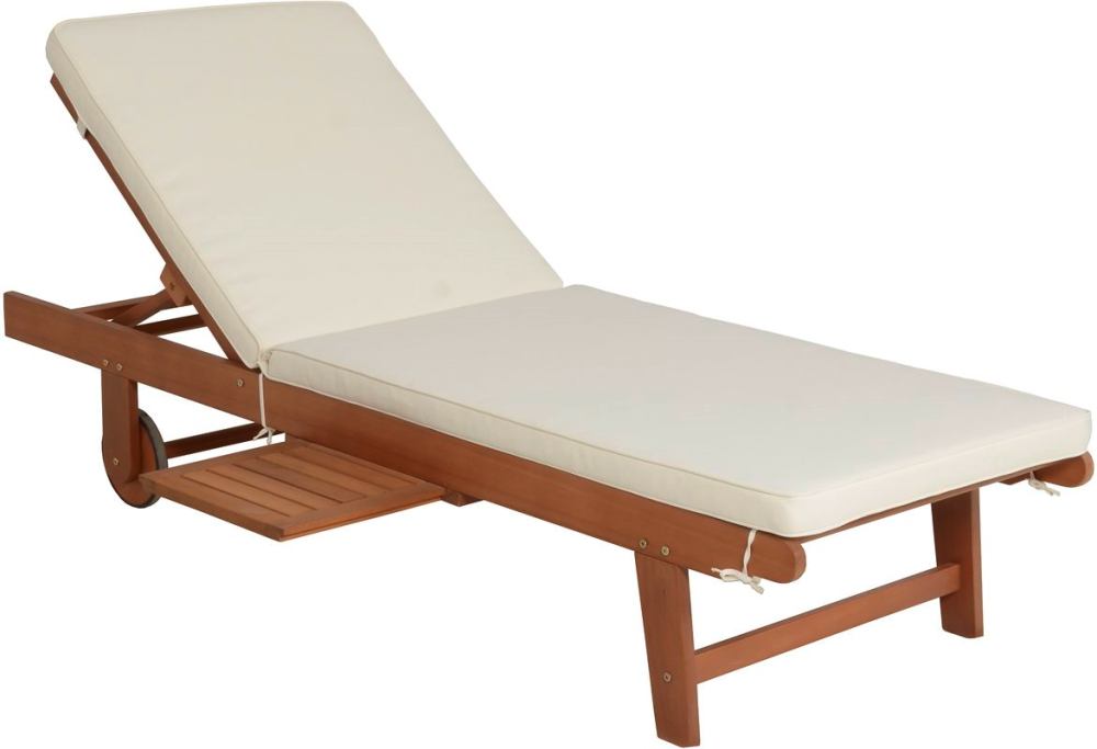 Verstellbare Gartenliege aus Holz, Klappbare Sonnenliege, Liegestuhl, Balkonliege HI-985282