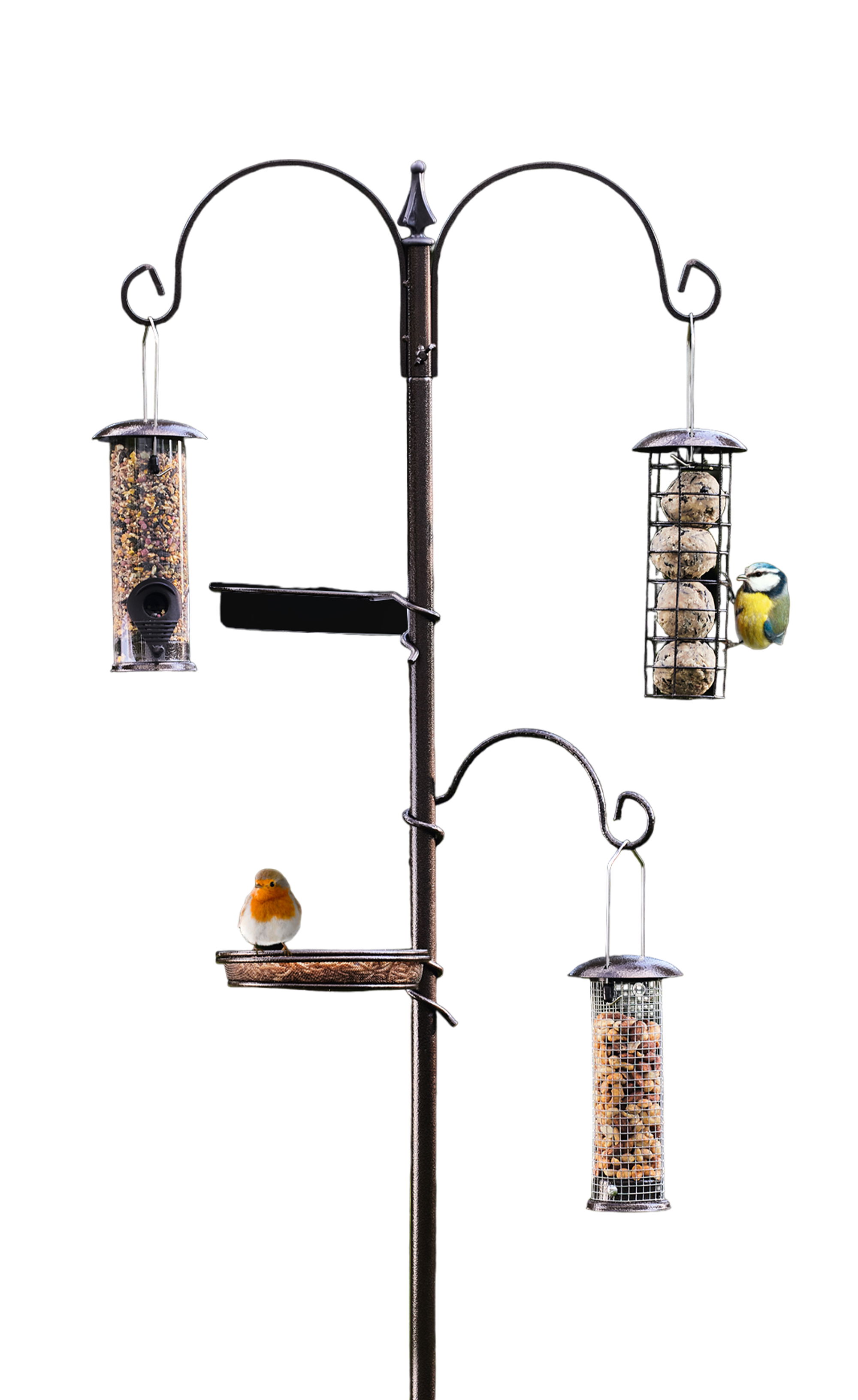 Vogelfutterstation 5 in 1, Metallfutterstation, Vogelfutterspender
