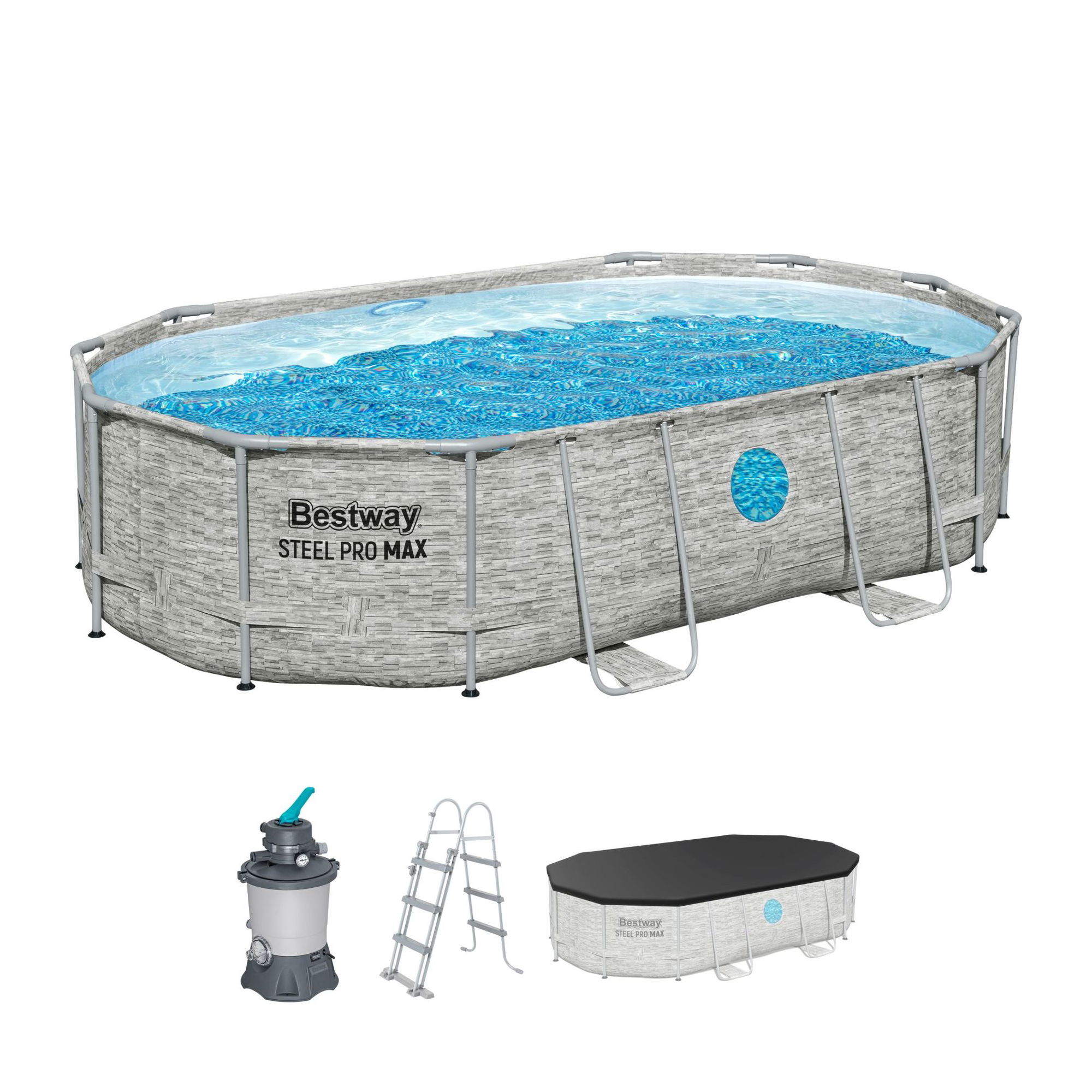 Bestway Steel Pro MAX Splashview Frame Pool Set 488 x 305 x 107 cm Bestway Steel Pro MAX Splashview Frame Pool Set 488 x 305 x 107 cm