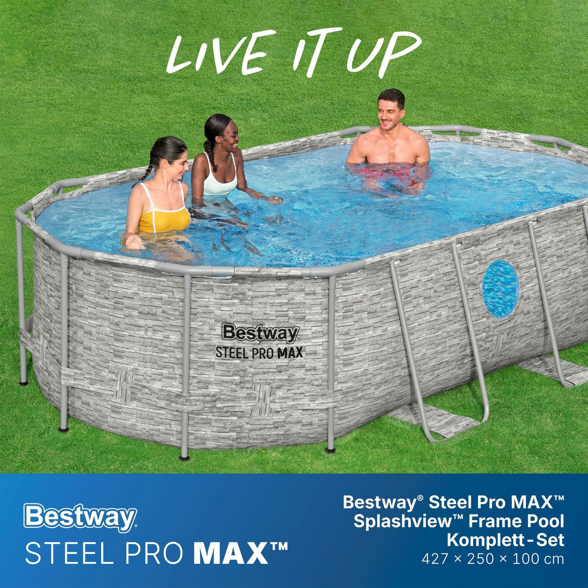 Bestway Steel Pro MAX Splashview Frame Pool Set 427 x 250 x 100 cm
