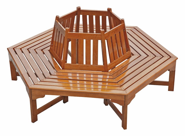 Baumbank ONTARIO, Holz, natur, lackiert, für 6 Personen