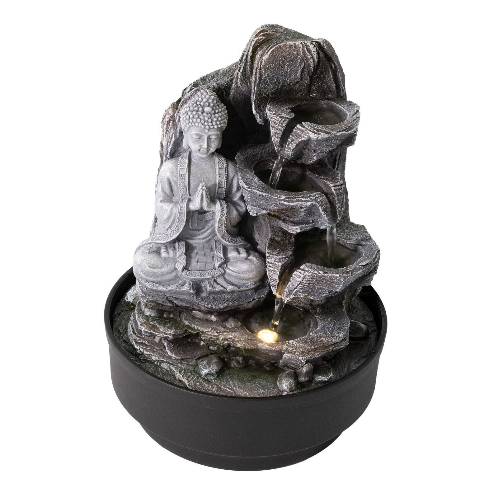 Zimmerbrunnen mit LED-Beleuchtung, Dekobrunnen “Buddha Anjali Mudra” für die Wohnung NA192 Zimmerbrunnen mit LED-Beleuchtung, Dekobrunnen “Buddha Anjali Mudra” für die Wohnung NA192