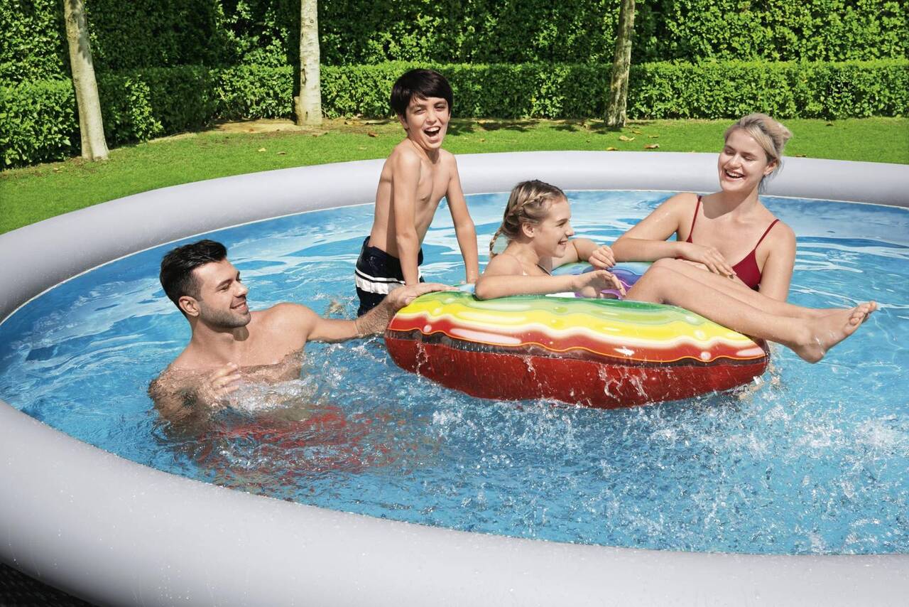 Fast Set™ Aufstellpool-Set mit Filterpumpe Ø 457 x 107 cm, Rattan-Optik (Schiefergrau), rund 57372_22