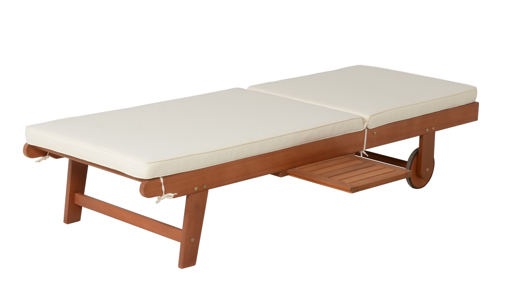 Verstellbare Gartenliege aus Holz, Klappbare Sonnenliege, Liegestuhl, Balkonliege HI-985282