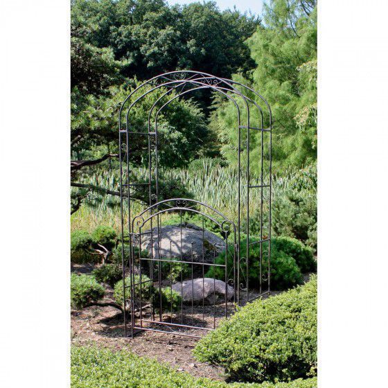 Pforte mit Rosenbogen MAYON, Metall, Rost-Optik HI-504659 Pforte mit Rosenbogen MAYON, Metall, Rost-Optik HI-504659