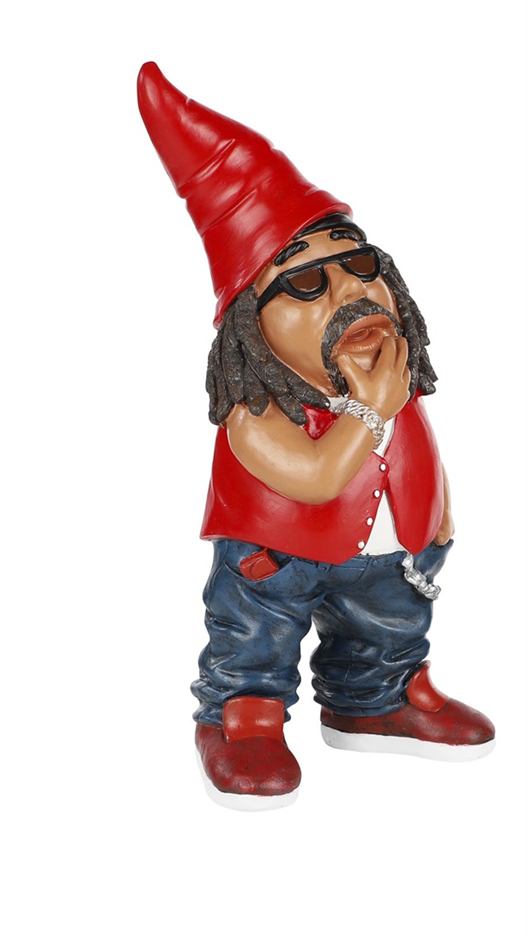 Gartenzwerg Mr. Cool rot, Gnome für Draußen, wetterfeste Gartendeko, Geschenkidee